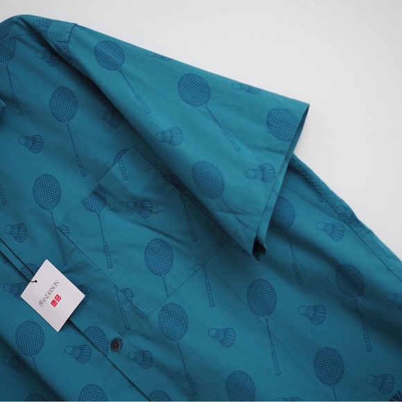 JW Anderson casual open collar Uniqlo badminton print shirt - Picture 8 of 10